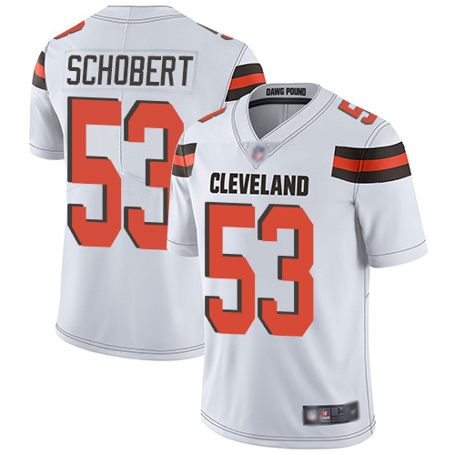 Cleveland Browns Joe Schobert Men White Limited Jersey #53 NFL Football Road Vapor Untouchable